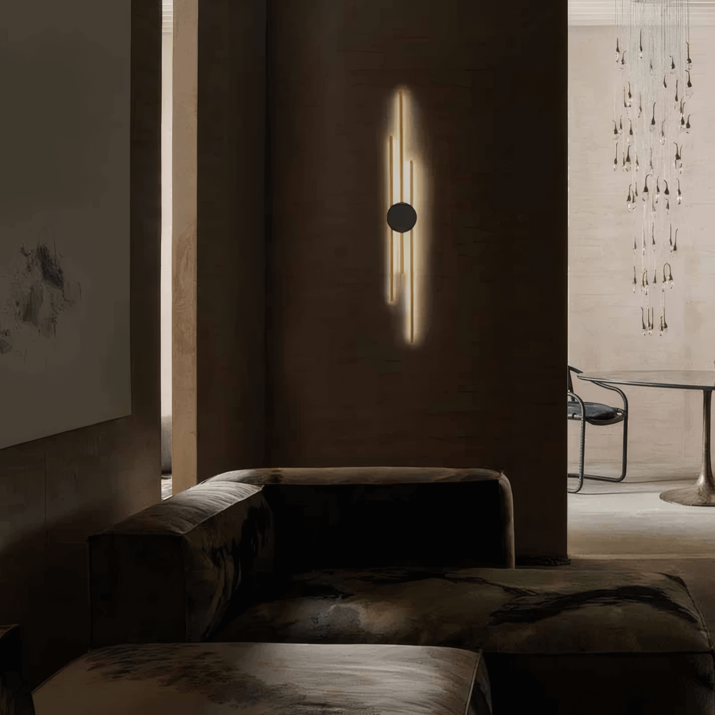 Modern Wall Lamp Metal Linear Living Room